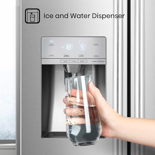 Hisense RS694N4ICE Freestanding American Side-by-Side Fridge Freezer - Total No Frost - Plumbed Water and Ice Dispenser - 562 liters - Stainless Steel - E Rated - Image 4