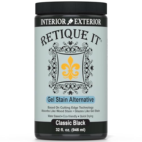 Water-Based Gel Stains by Retique It (32oz Stain, 10 Classic Black)