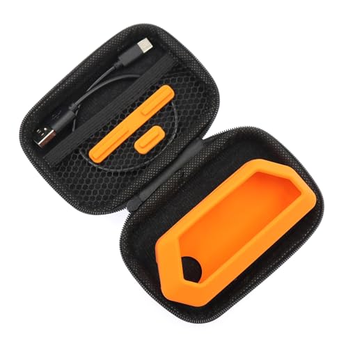 5 in 1 Protective Accessories Soft Silicone Case & EVA Carrying Case & 3 Pack of Screen Protect & SD Card Dust Plug & GPIO Dust Plug for Flipper Zero - Original Orange Set (Orange)