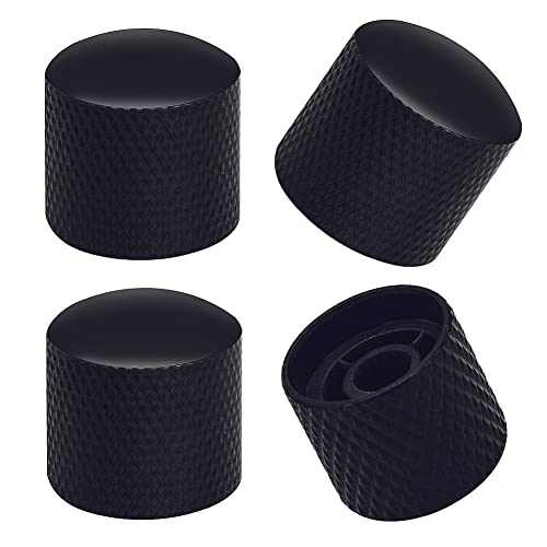 Mxuteuk 4Pcs Black Guitar Knobs Metal Potentiometer Control Knob Volume Audio Electric Guitar Knob Bass Knob 18 X 17Mm (D*H) Knob-11-Bk #TOP6