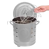 Hoguera al aire libre – Cuenco de acero con tapa – Chimeneas de jardín patio trasero terraza – Perfecto para suministros de camping y eliminación de residuos