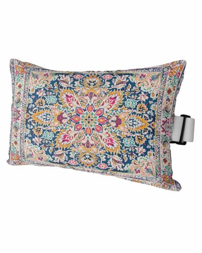 Boanket Outdoor Lumbar Pillow Set of 1, Colorful Boho Waterproof Beach Headrest Pillow with Inserts, Ethnic Vintage Mexican Flowers Southwestern Recliner Throw Pillow for Patio Furniture, 12