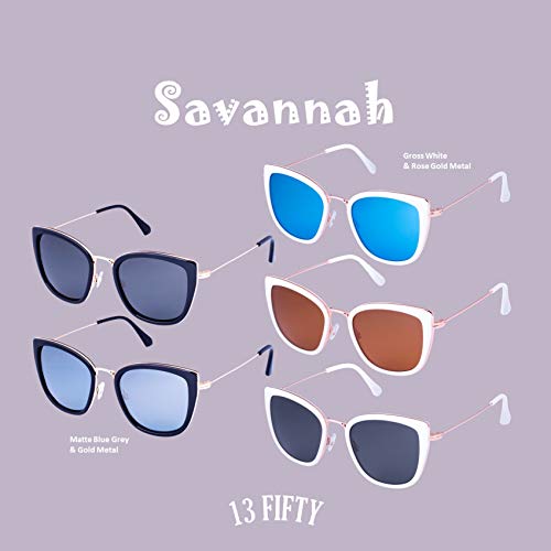 13Fifty Savannah Polarized Cateye Retro Women's Sunglasses- Multiple Options2