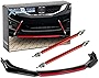 Xotic Tech Front Bumper Lip Chin Spoiler Splitter Diffuser Protector Body Kit with Adjustable 10'-13' Support Splitter Rod Compatible with Honda Accord Civic, Volkswagen MK5 MK6 MK7, Black w/Red