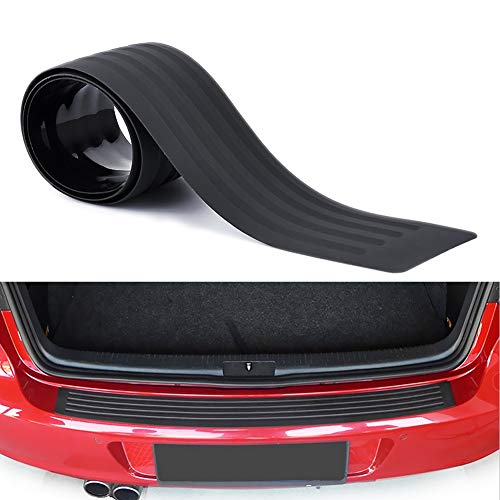 Delleu Protège-pare-chocs arrière Garde Universel Caoutchouc noir anti-rayures Protections d'entrée de porte de coffre Couvercle de garniture d'accessoire pour VUS/Voitures