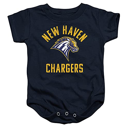 University of New Haven Official UNH Chargers Logo Unisex Infant Snap Suit for Baby,Navy, 6 Months