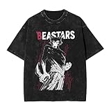 Beastars Vintage Oversized T Shirt Summer Crew Neck Short Sleeve Tshirt for Mens Womens 3X-Large Black
