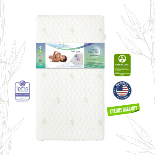 Evolur Comfort Cool Flow Foam Crib & Toddler Mattress I Waterproof I Greenguard Gold Certified #TOP4