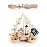 Original Erzgebirge Weihnachtspyramide „Waldarbeiter“ für Teelichter...