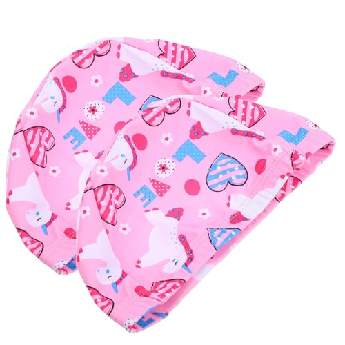 BUTIFULSIC Gorros de Baño Diseño de Fantasía Rosa, 2 Piezas, Resistentes al Desgarro E Ideales para Celebración de Verano en Natación y Buceo
