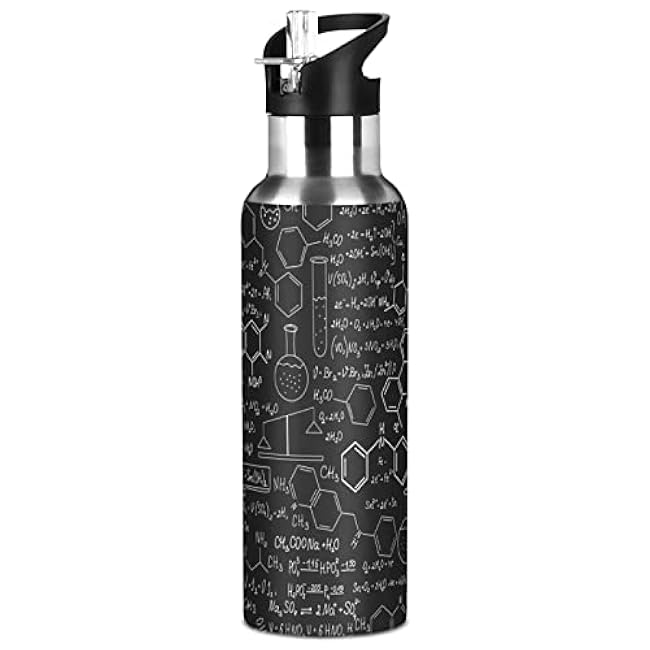 ALAZA Fire Rainbow Dragon Water Bottle with Straw Lid Vacuum Insulated Stainless Steel Thermo Flask Water Bottle 20oz
