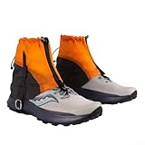 Waterproof Ankle Gaiters for Hiking and Trail Running - Lightweight Low Cut Gaiters with Anti-Tear 20D Nylon Fabric, Adjustable Fit for Shoe Sizes 36-46, Outdoor(Orange)
