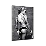 Workout Poster Sexy Woman Body Builder Fitness Body Building Gym Motivational Canvas Painting Oil...