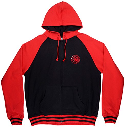 HBO'S Game of Thrones Men's Got Targaryen Zip Front Hoodie