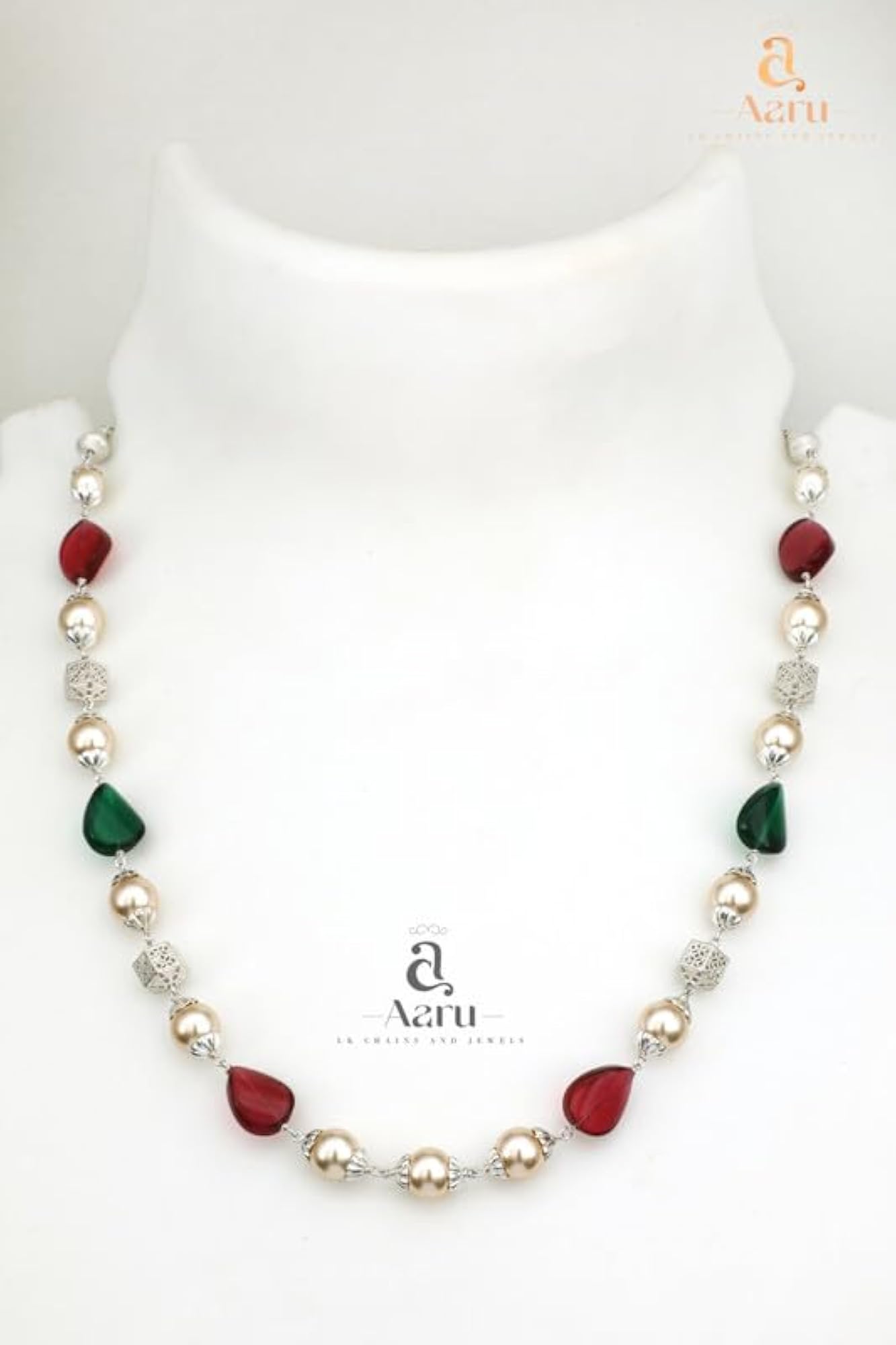 Women's 925 Sterling Silver Cat's Eye Beaded Necklace