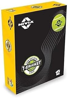 Nivia Light Weight Tennis Cricket Ball (Pack of 12 Yellow)