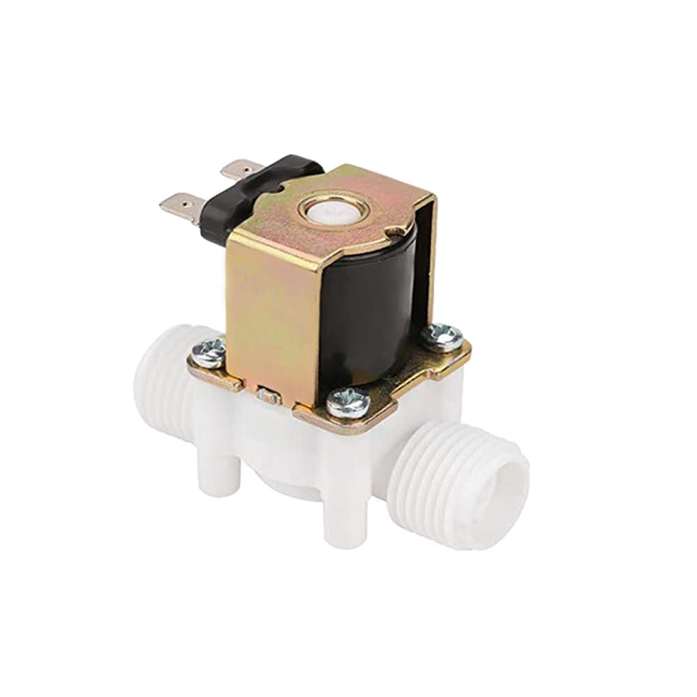 1/2" Solar Solenoid Valve/DC 24V Water Inlet Electric Solenoid Valve Normally Closed N/C 0.02 to 0.8mpa - Plastic Straight-Through Thread