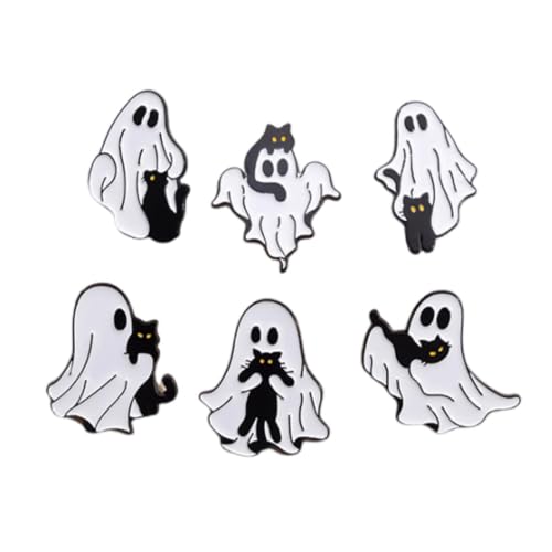 Broche Halloween decorativo de fantasma gótico pack de 6 pines para ropa y bolso