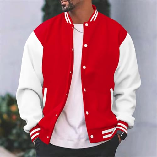 Fxbar Men's Lightweight Packable Puffer Jacket Mens Varsity Jackets Faux Leather Sleeve Letterman Baseball Jacket Bomber Coat Harajuku Vintage Tops3