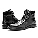 Temeshu Men's Oxford Ankle Boots Lace-Up Side Zip Fashion Casual Dress Boot Cap Toe Motorcycle Boots MS06 Black 8.5