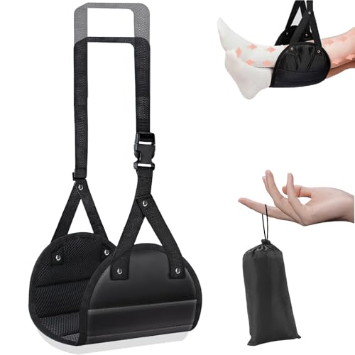 Portable Foot Hammock for Airplane Travel - Adjustable Flight Foot Rest for Adults & Kids, Lightweight Airplane Essentials, Ergonomic Support for Long Flights