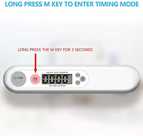 Lecone Instant Read Meat Thermometer with Backlight for Grill and Cooking Digital Thermometer Chef Alarm Tools with Backlight LCD Timing Timers Kitchen Stuff for Grilling Oven Smoker Barbeque BBQ
