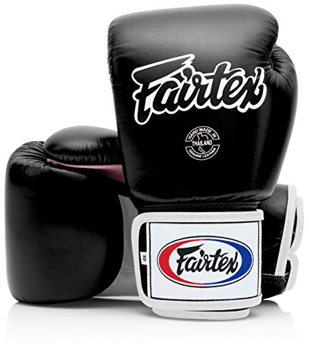 Image of Fairtex Muay Thai-Style Sparring Glove (14 oz, Black /White /Pink)