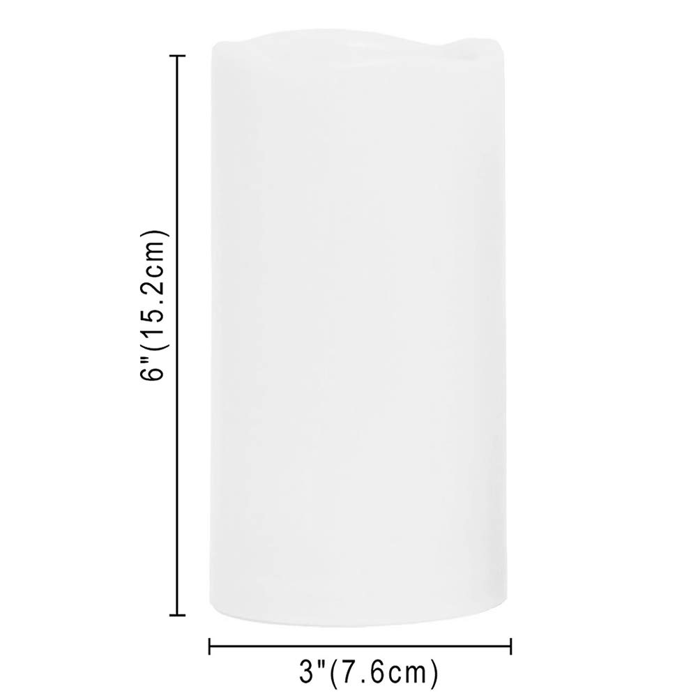 LED Multi Colored Flameless Candles,Salipt LED Flickering Candles Set of 6 (H 6" xD 3") Battery Operated Candles,Waterproof Flameless Candles, Resin Plastic, Indoor Outdoor Use for Gifts