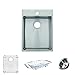 Franke HTS1722-1KIT Vector 17 inch Handmade Dual Mount Single Bowl Kitchen Prep Sink Kit, Stainless Steel