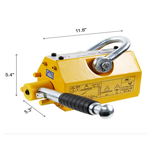 HONYTA Magnetic Lifter,2200 Lbs Lifting Capacity,Lifting Magnet with Release,Permanent Lift Magnets,Steel Magnetic Lifter,Magnet for Hoist,Used in Shop Crane,for Lifting Plate Steel,Board