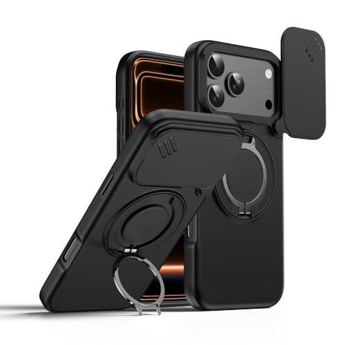 Coque iPhone 15 Pro Max antichoc silicone rigide anneau rotatif grand format