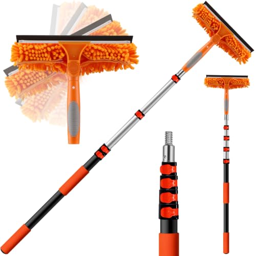 Image of 26ft High Reach Window Squeegee with 20ft Extra Long Extension Pole