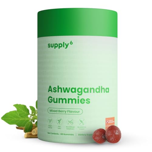 SUPPLY6 KSM-66 Ashwagandha & Vitamin D Gummy - 60 Count ...