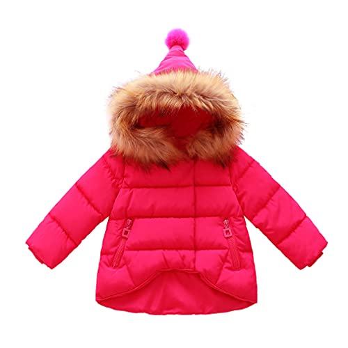Image of SRVNFBKT Baby Girls Boys Winter Warm Jacket Hooded Snowsuit Windproof Coat Outerwear Soft Fur Hoodies FBA