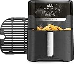 Friteuse à air et grill T-Fal Easy Fry 2 en 1 XL, 4,2L, friteuse à air saine à faible huile, écran tactile numérique programmable et panier antiadhésif, livre de recettes numérique (30 recettes)