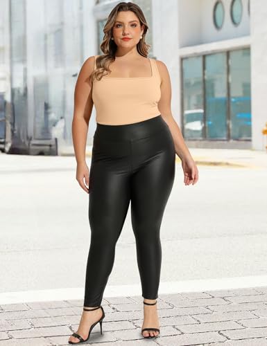 Image of FOREYOND Plus Size Bodysuits for Women Short Sleeves Square Neck Body Suit Tops Casual Basic Slim Fit Shirts Leotards
