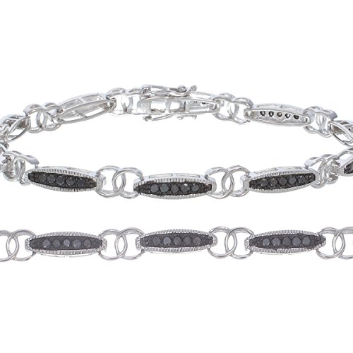 Vir Jewels 1 Ct Black Diamond Bracelet In Sterling Silver #TOP3