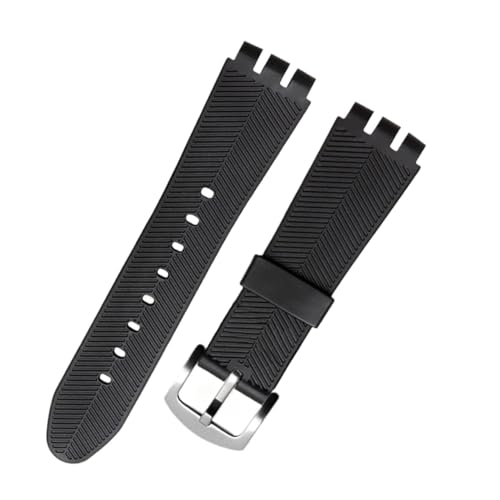 Bracelet de montre 23mm homme marron silicone étanche compatible avec fermoir argent