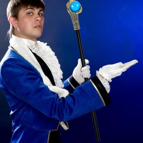 Image of GORGECRAFT Antique Cane Vintage Walking Stick Gold Eagle Claw Blue Ball Grasping King Stick Halloween Party Cosplay Scepter Plastic Costume Canes Magic Wand Punk Prop for Themed Events Stage Shows