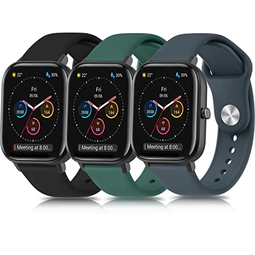 Oumida Correa para Amazfit GTS/Amazfit GTS 2 / Amazfit GTS 2 Mini/Amazfit GTS 2e, [3 Pack] 20mm Nueva Pulsera de Repuesto de Silicona para Amazfit GTS 3 / GTS 4 / GTS 4 Mini/Amazfit GTR 42mm