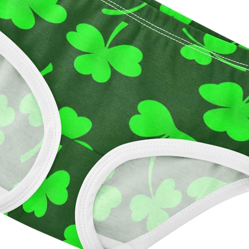Artistic Toddler Underwear Custom 2t Cotton Panties for Girl Green Shamrock Clovers Briefs Undies Kids4