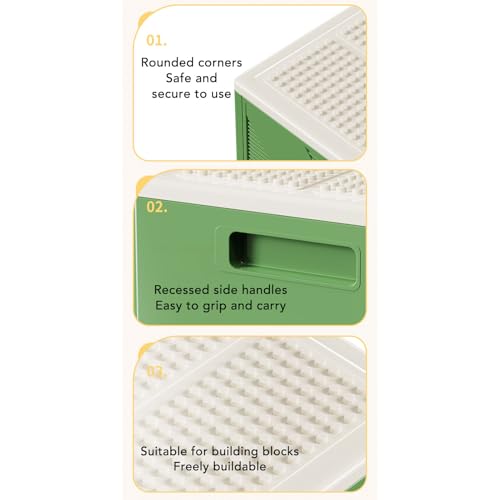 Almacenamiento de juguetes resistente y caja para bloques de construcción apilable 5