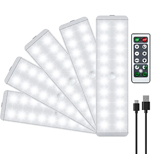 Dakomm Led Closet Light With Remote, 20 Led Rechargeable (White Light-5Pcs) #TOP5