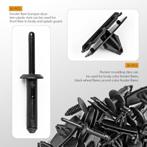 image for 5 in 1 Wrangler Grille Fastener Retainer Clips, Xislet Push-Type Plast