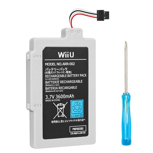 FLSTOR Batterie de remplacement pour Wii U Gamepad 3,7 V 3600 mAh pour Nintendo Wii U Gamepad WUP-010, WUP-012 avec outil