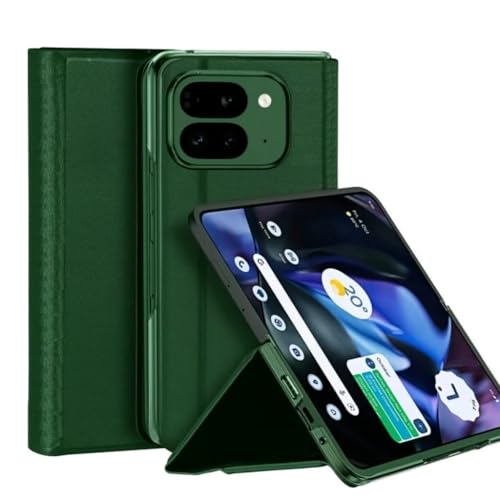 Image of WHITBULL Stylish Leather Case with Built-in Card Slot Flip Cover Compatible with Google Pixel 10 Pro Fold 5G (Green)