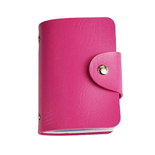 Preisvergleich Produktbild 24 cardsMini Fashion Design Kartenhalter Tasche Visitenkartenpaket PU-Leder Kartenetui für ID-Karten Kreditkarten - Rose Red