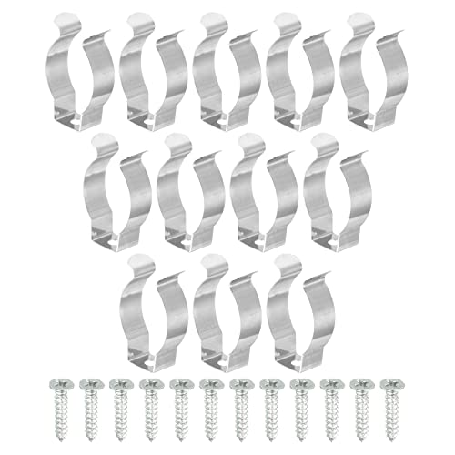 sourcing map 12 Stück T8 Clips Halterung Aufhänger Leuchtstoffröhre Halter Klemme LSD Schlauch Befestigungsklemmen mit Bolzen für LED Lampen Deckenleuchte Edelstahl