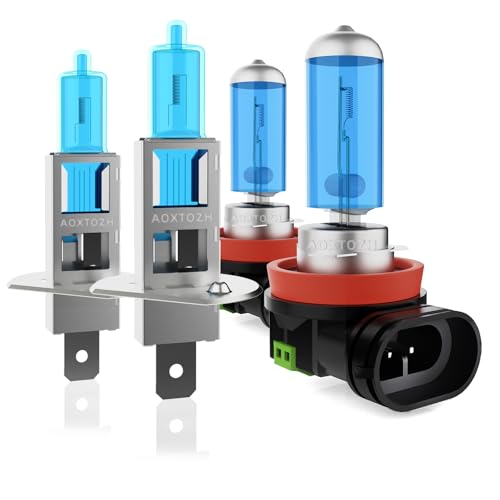 Image of HeadLight Bulbs Fit for 2012-2018 Ford Focus,H1 H11 High Low Beam Light Bulbs,Halogen HeadLights,300% Brightness,Plug and Play,6000K White,4 Pcs