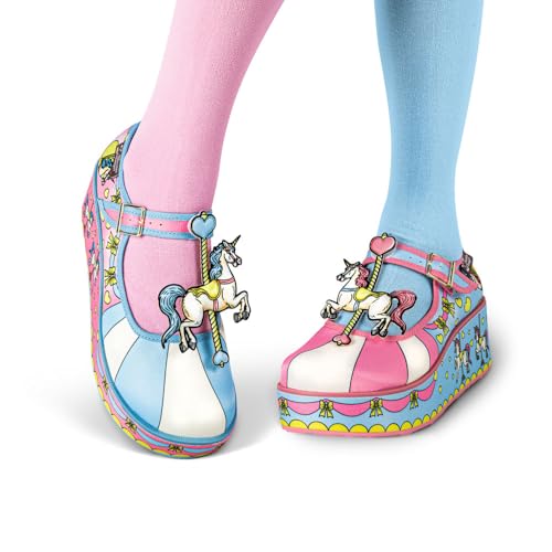 Image of Hot Chocolate Design Chocolaticas Funky Canvas Women's Mary Jane Flat Shoes, TIO Vivo, 6 UK